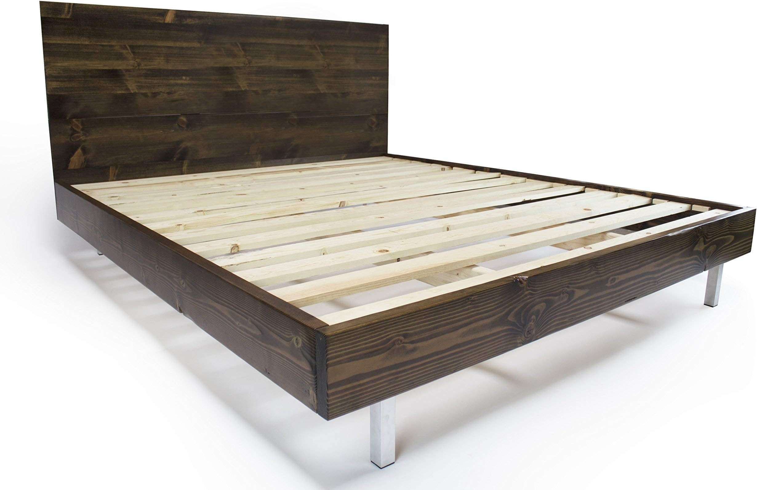 Modern Bed Frame and Headboard Set with Aluminum Legs/Clean and sleek/Sophisticated and Natural