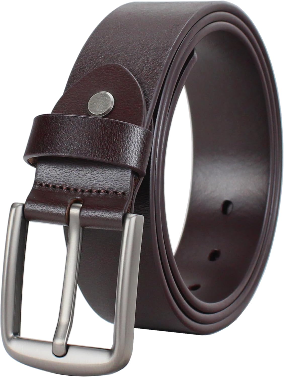 Bullko Men's Casual Genuine Leather Dress Belt for Jeans
