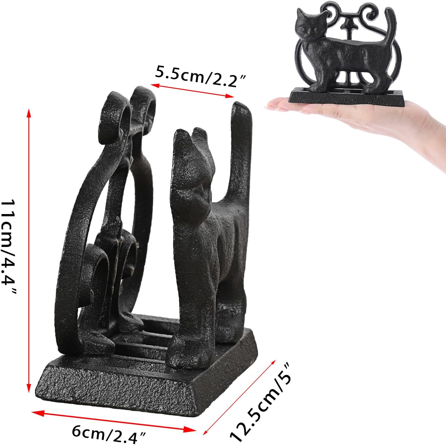 Sumnacon Napkin Holder Retro Vertical Cast Iron Napkin Holders for Kitchen Dining Sturdy Cocktail Luncheon Napkin Holders for Tables Cute Animal for Bathroom, Party, Bar, Counter, Cat