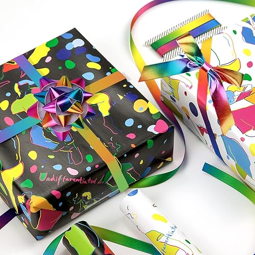 Miniatura 5 de Honbay Cinta de satén colorida de 50 yardas de una sola cara brillante de arco iris para ropa de bricolaje, vacaciones, boda, decoración artesanal