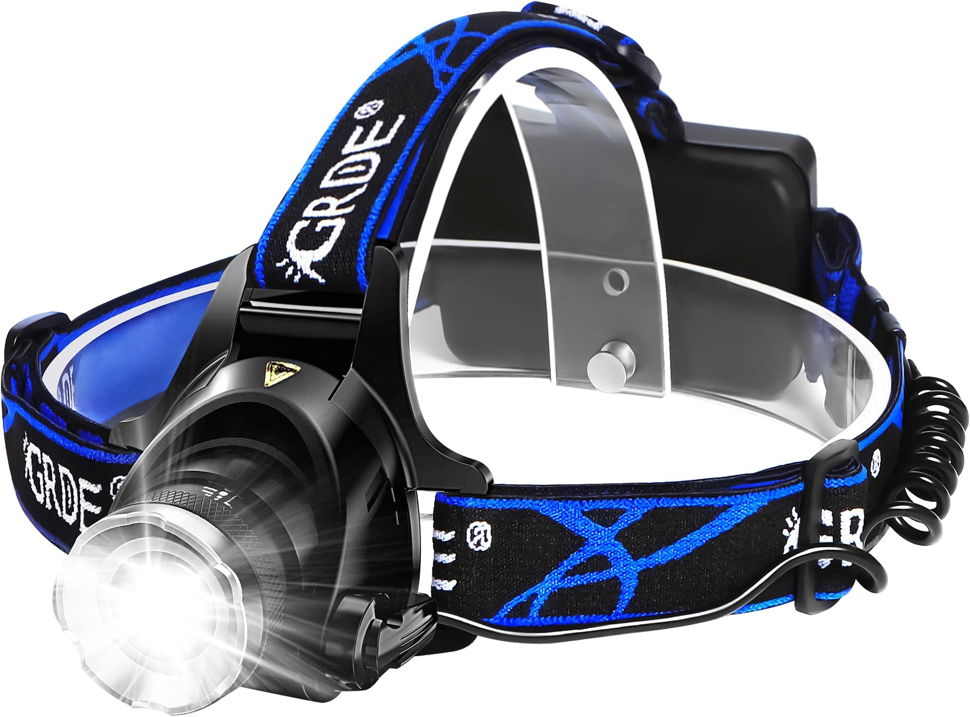 Headlamp, Upgrade 8000 High Lumens Ultra Bright Headlamp, 3 Modes Micro-USB Rechargeable LED Work Headlight Waterproof Flashlights Headlamps for Adults Running Camping Fishing Hiking Biking