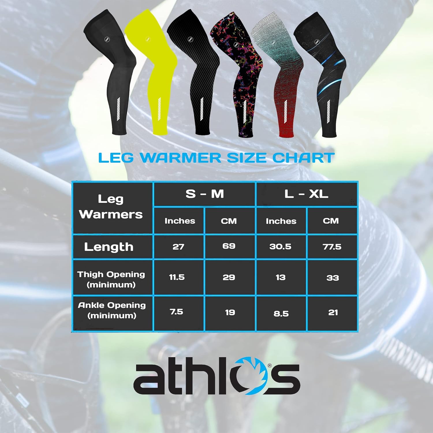 athlos - Leg Warmers - Soft, lightweight and breathable for Men and Women
