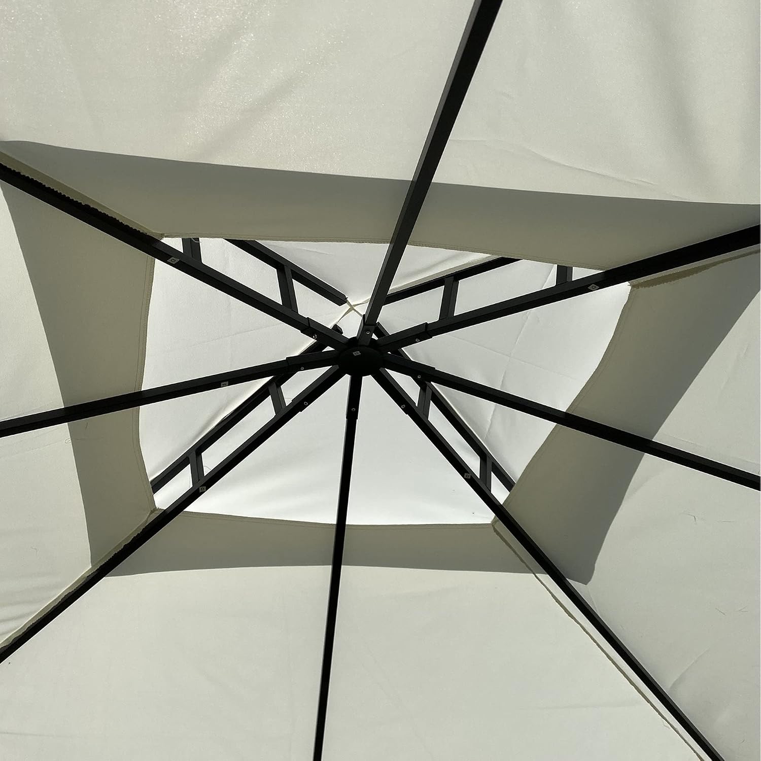 10x10 FT Outdoor Patio Garden Gazebo Tent, Outdoor Shading, Gazebo Canopy with Curtains,Beige-dk