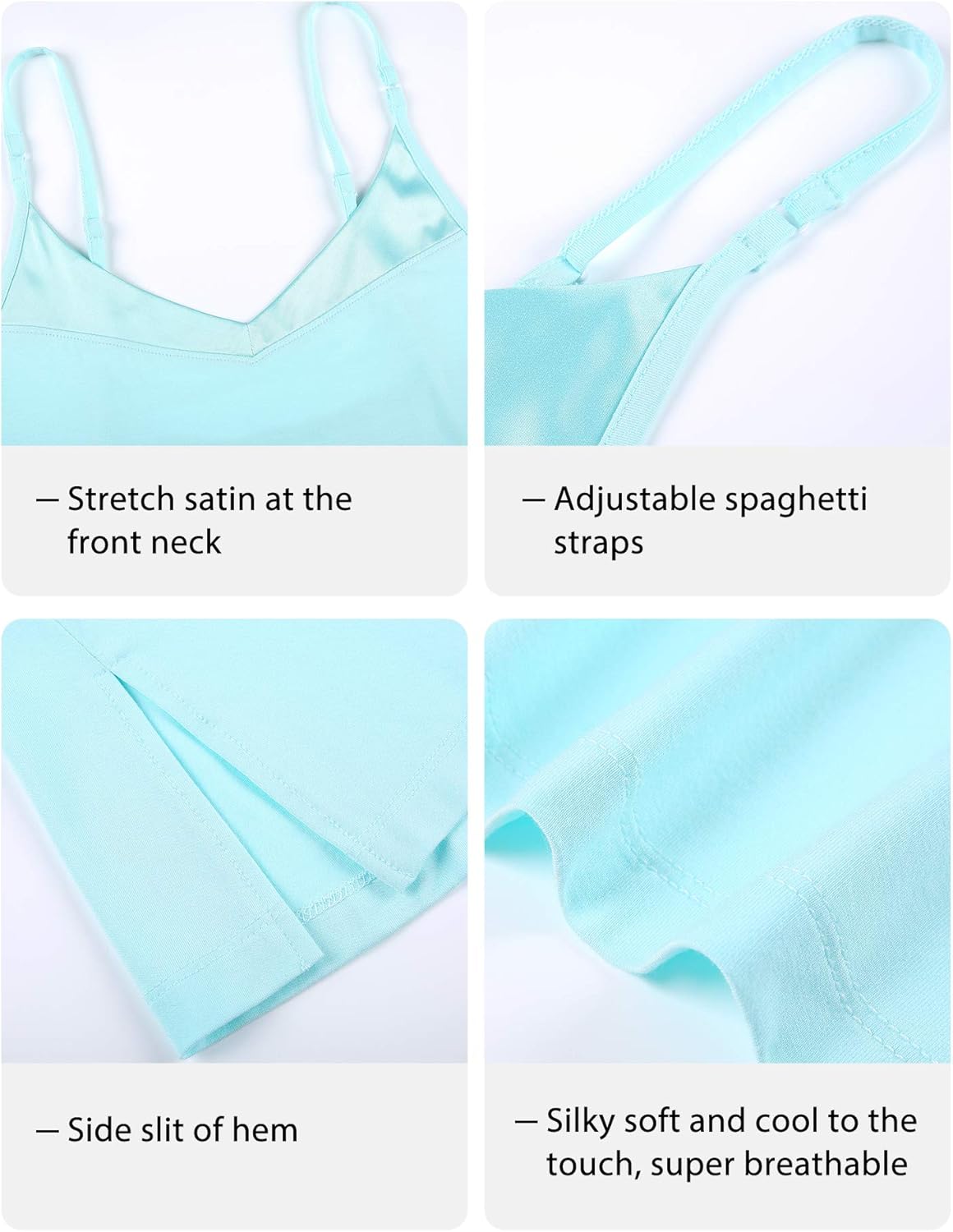 WiWi Slip Dress for Women Bamboo Viscose Spaghetti Strap Lingerie Sexy Cool Nightgowns Soft Sleep Chemise S-4X - Image 4