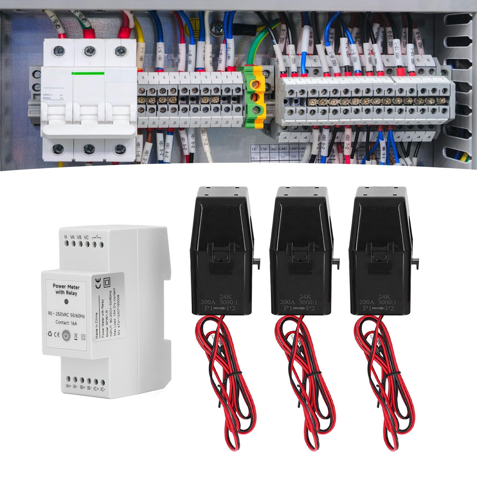 Medidor De EnergíA Inteligente Con Interruptor Con Pinza De 3 200 A, Control Mediante AplicacióN MóVil, Medidor De EnergíA TrifáSico De 4 Cables Para Solar Fotovoltaico