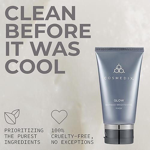 Miniatura 5 de COSMEDIX Máscara iluminadora de bambú brillante, mejora la decoloración, extracto de tallo de bambú y niacinamida, libre de crueldad