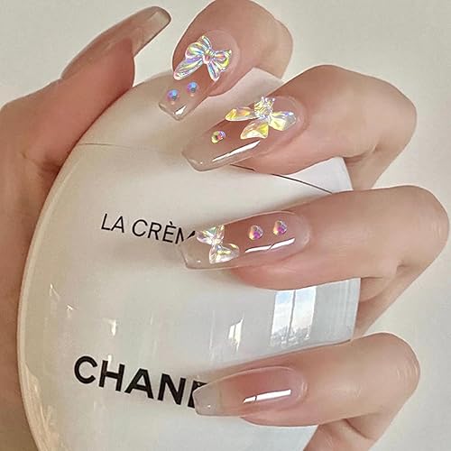 Miniatura 5 de Aurora - Dijes para uñas y diamantes de imitación de resina, 6 formas de adornos de resina para diseño de uñas, adornos de uñas brillantes 3D para