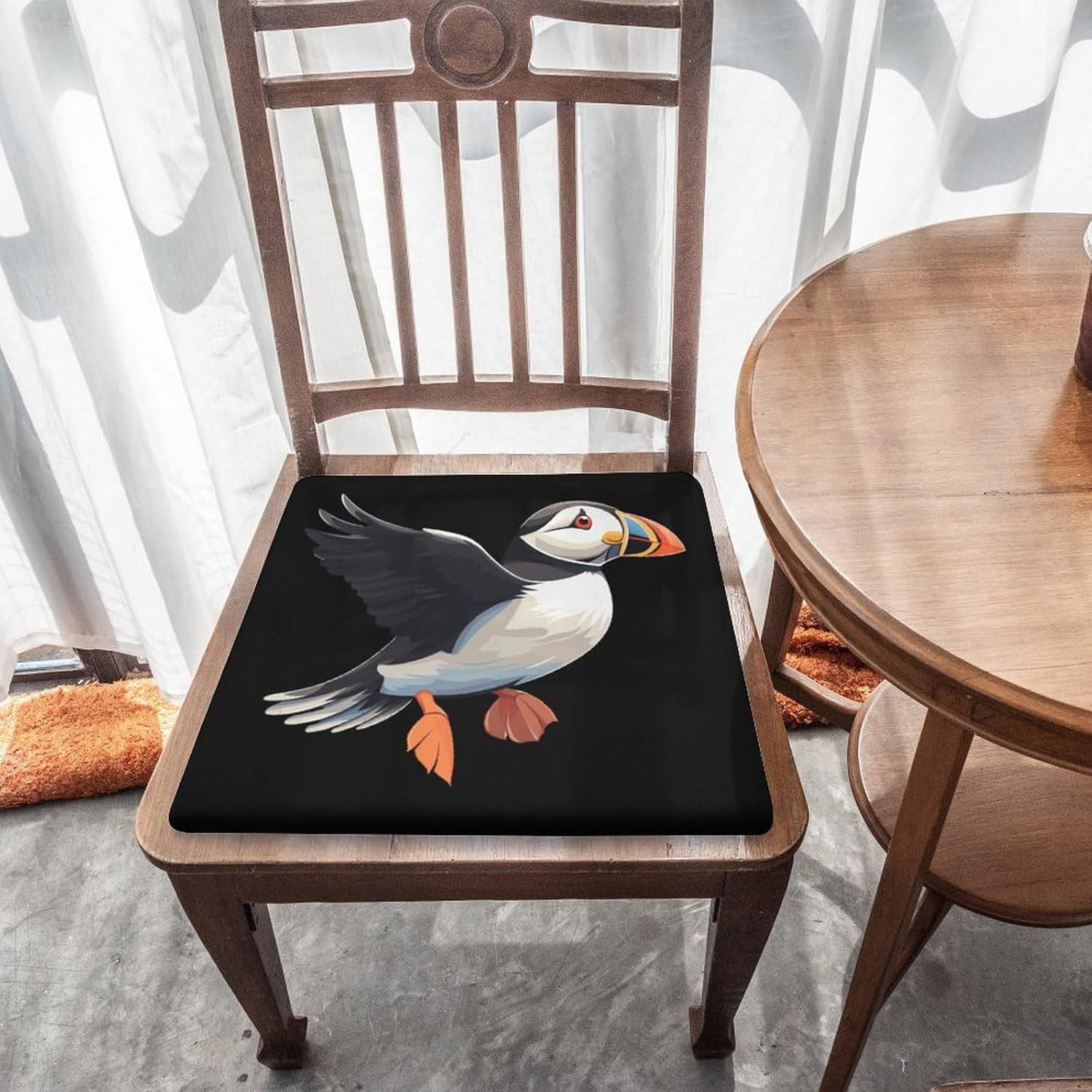 Puffines Birds Floor Pillow Meditation Yoga Cushion Square Chair Cushion Pillows Seating for Adults