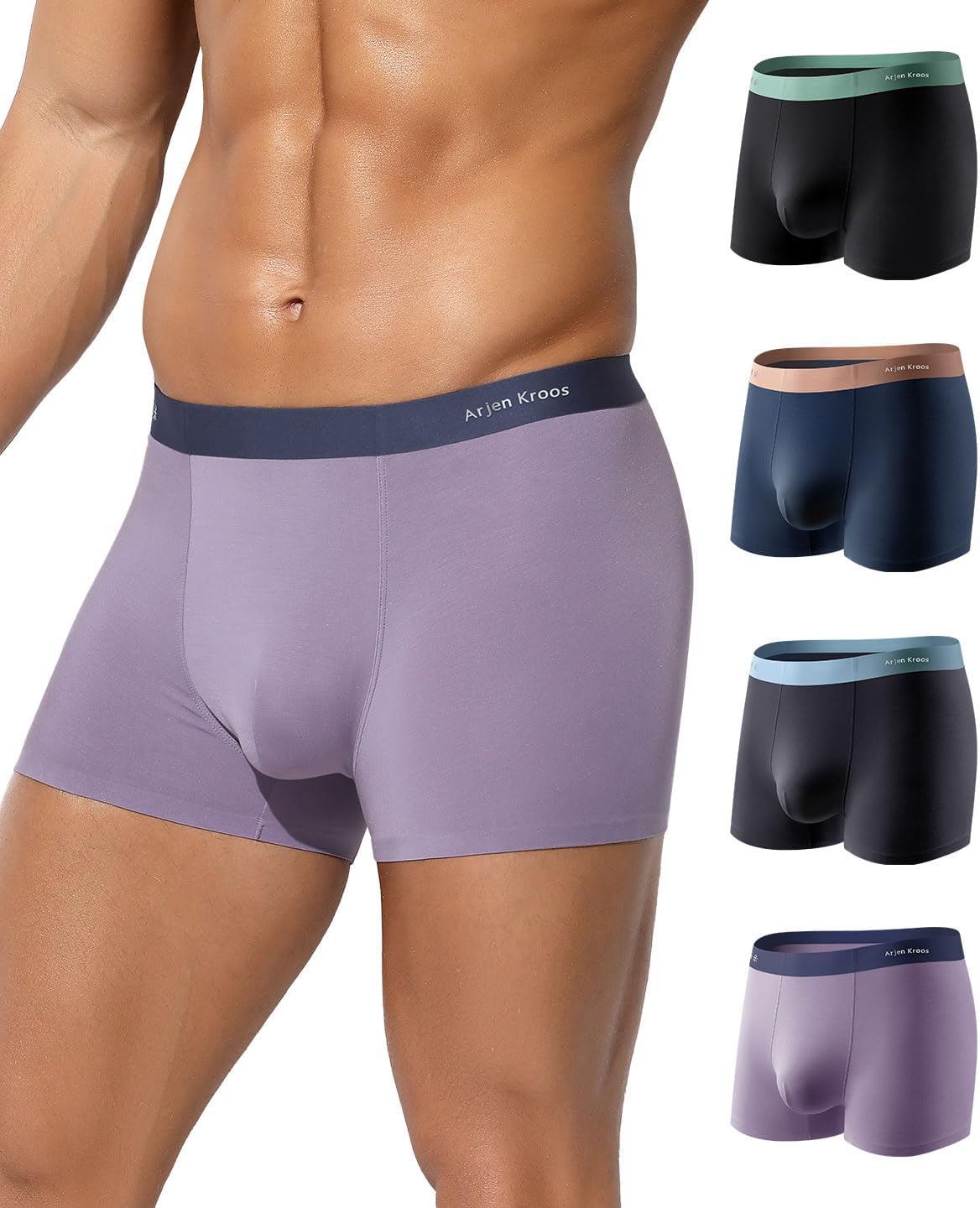 Men's Boxer Shorts 4 Pack - Soft Modal Underpants Breathable Everyday Boxer Shorts for Men