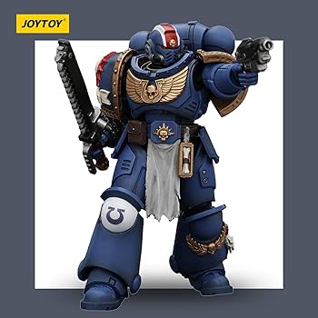 JOYTOY Warhammer 40k Space Marine 2 Uitramarines Lieutenant Titus JOYTOY Warhammer 40k Space Marine 2 Uitramarines Lieutenant Titus