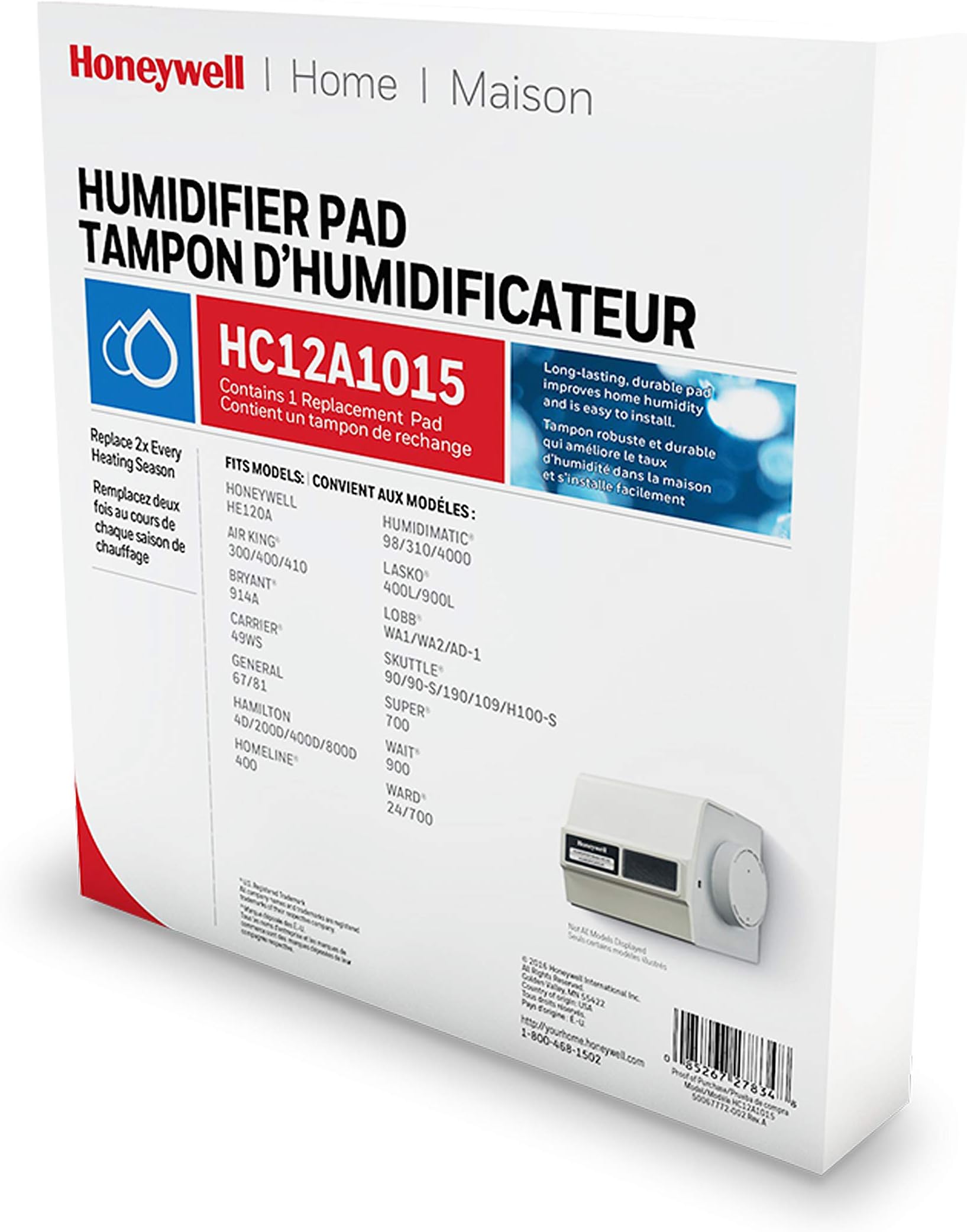 Honeywell Home HC12A1015 Whole House Humidifier Pad, Foam