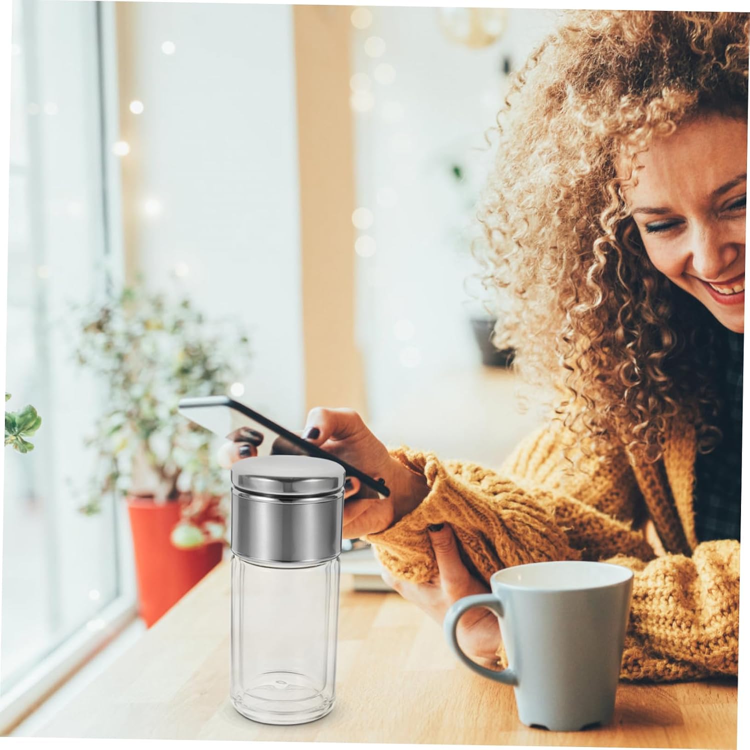 Luxshiny Double Layer Glass Water Bottle with Lid and Strainer Tumbler for Office and Travel Portable Tea Bottle for Men and Women