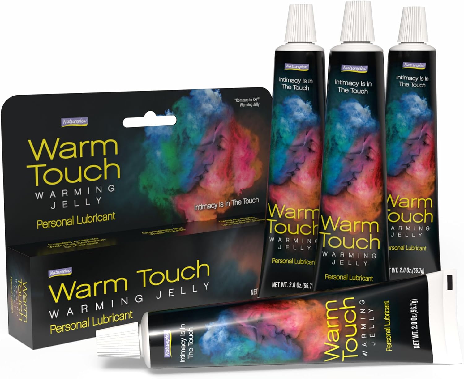 Natureplex Warm Touch Warming Jelly Lube (4 Pack) - Warming & Tingling Sensation During Intimacy, Personal Lubricant Gel for Privacy Compatible with Toys, Women, Men and Couples - 2 Fl Oz Each