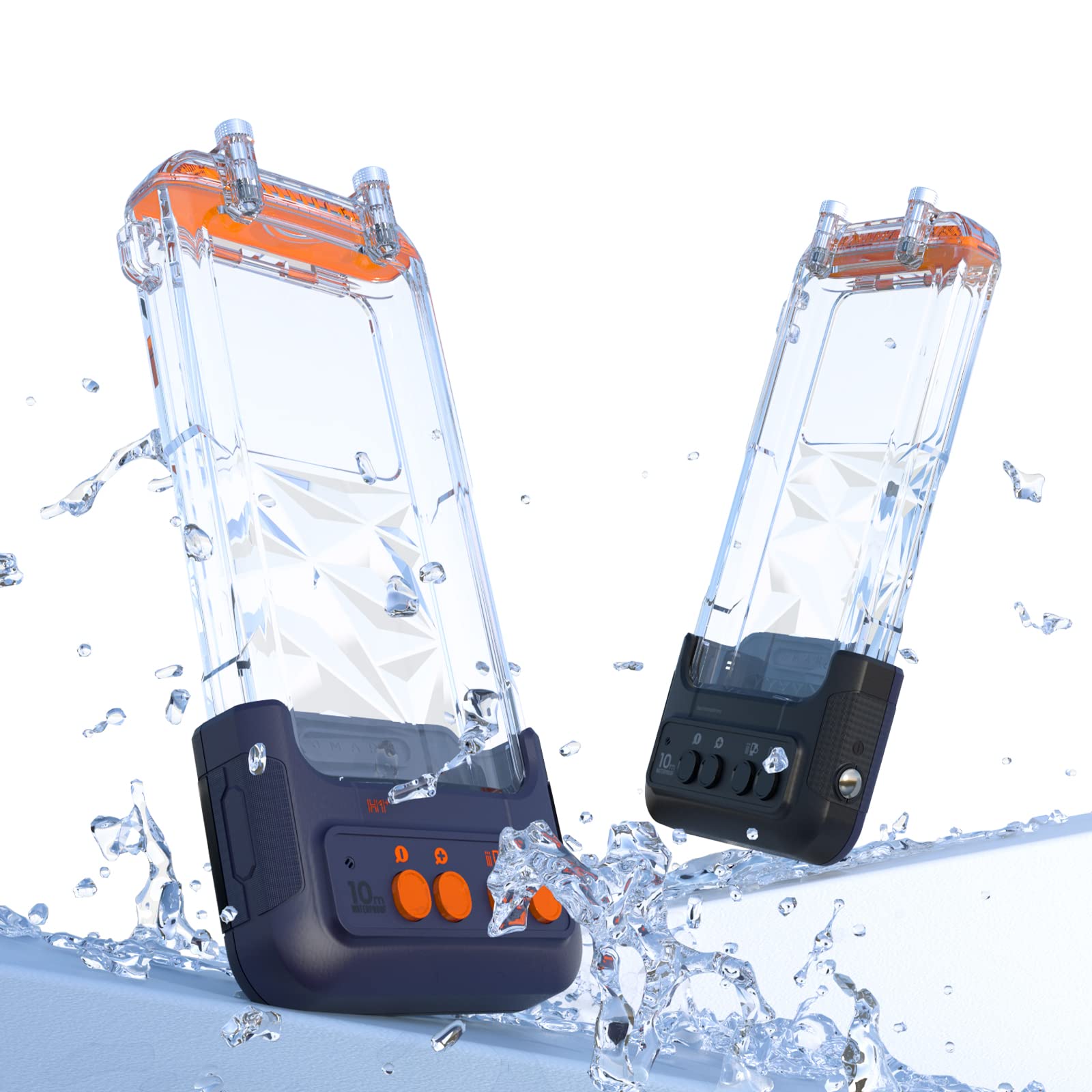 sublueH1+ Smart Waterproof Phone Case for 165 × 79 × 10 mm Phones Intelligent Underwater Phone Case 10m Waterproof Durable Phone Case Orange