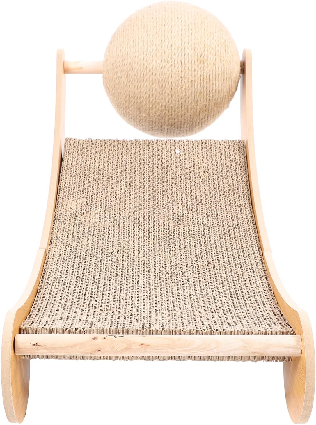 Zerodis Cat Scratcher Bed with Sisal Material, Indoor Lounger with Toy Ball, Spacious Design for Play and Relaxation