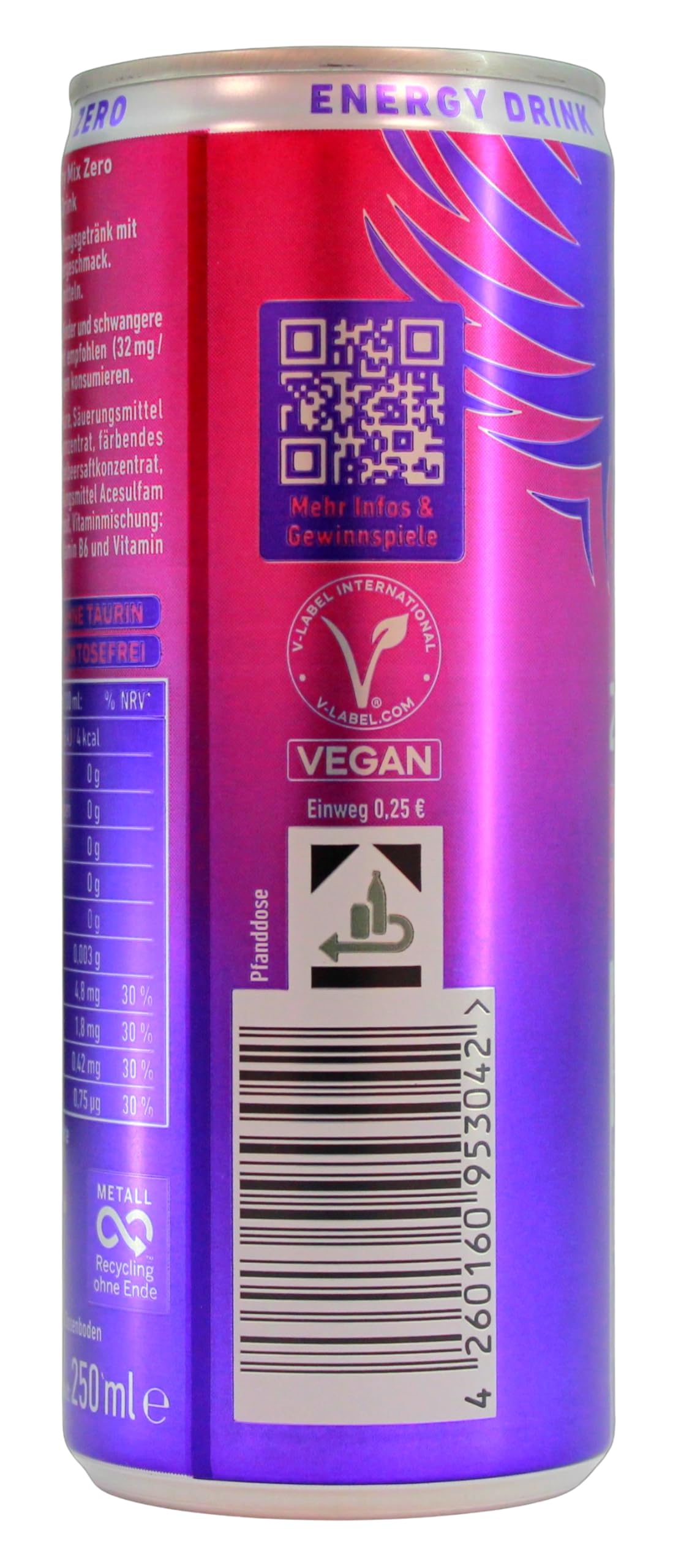 28 Black Energy Drink Berry Mix Zero, 24er Pack (24 x 0.25 l) EINWEG