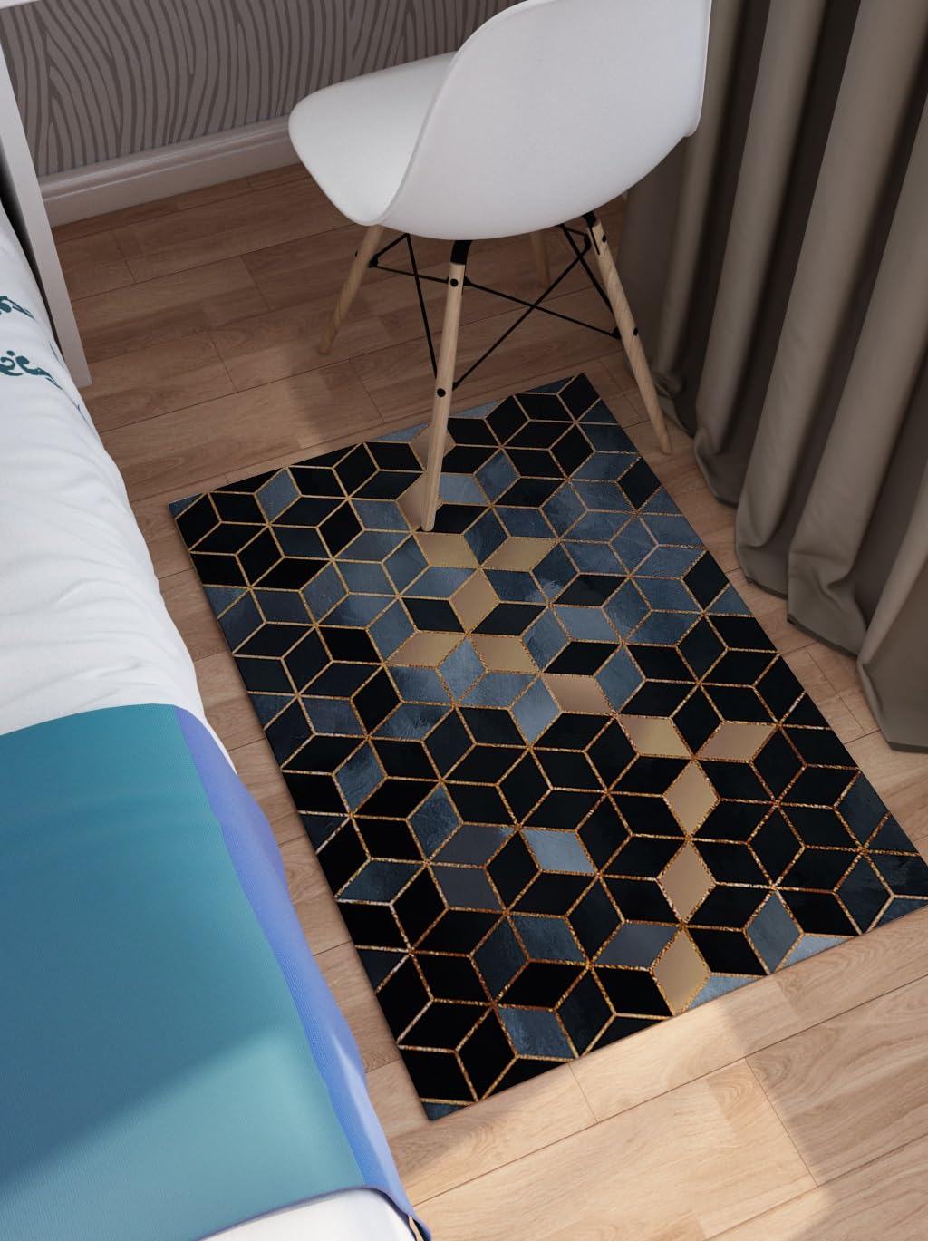 Antislip wasbare deurmat 60 x 130 cm Robuust, vlekbestendig, absorberend Extra lang loperkleed in de hal, Gemaakt om te meten, voor Hal Keuken Slaapkamer Woonkamer, D