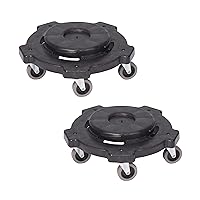 Vista 1 de Yaxa Basics Heavy-Duty Rolling Dolly to Fit 32, 44 & 55 Gallon Round Containers, for Offices, Restaurants, Commercial Environments, Twist On/Off