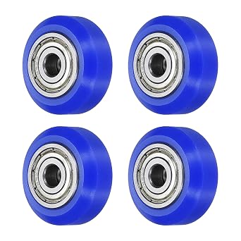 uxcell Set of 4 3D Printer Wheels with 625ZZ Linear Bearings POM Roller Plastic Pulley Wheels for 3D Printers Blue