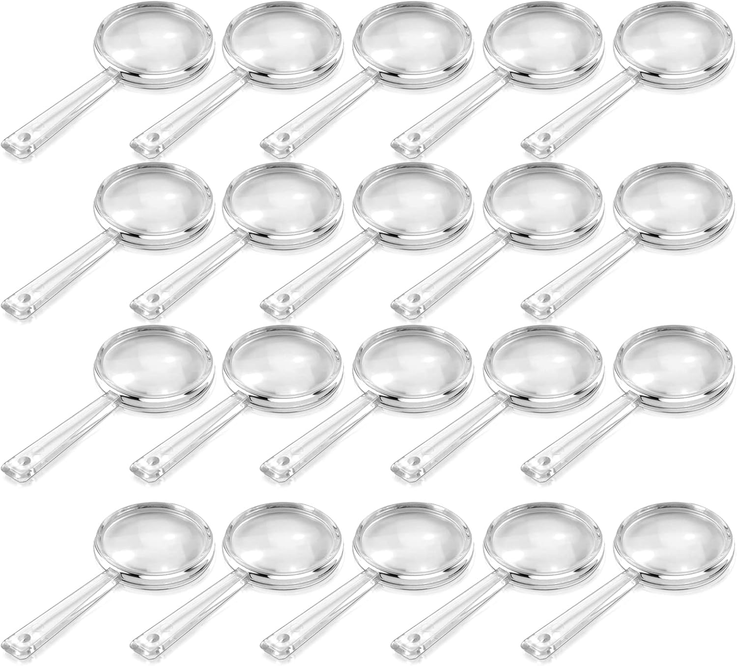 BILLIOTEAM 40 Pcs 5X Plastic Mini Magnifying Glasses
