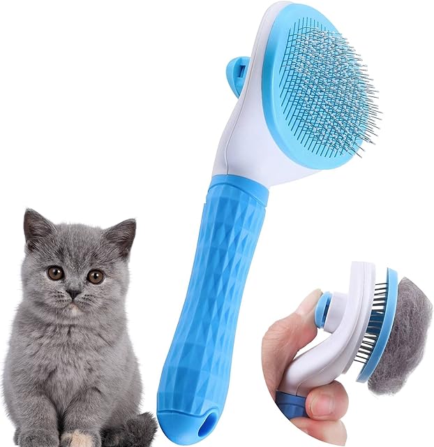 Cat Grooming Brush Cat Shedding Brush - Cat Brush For short Haired Cats, Cat Brushes For Long Haired Cats, Cat Hair Brush, Cat Fur Brush, Cat Comb for Puppy Massage Removes Mats,Tangles and Loose Fur.