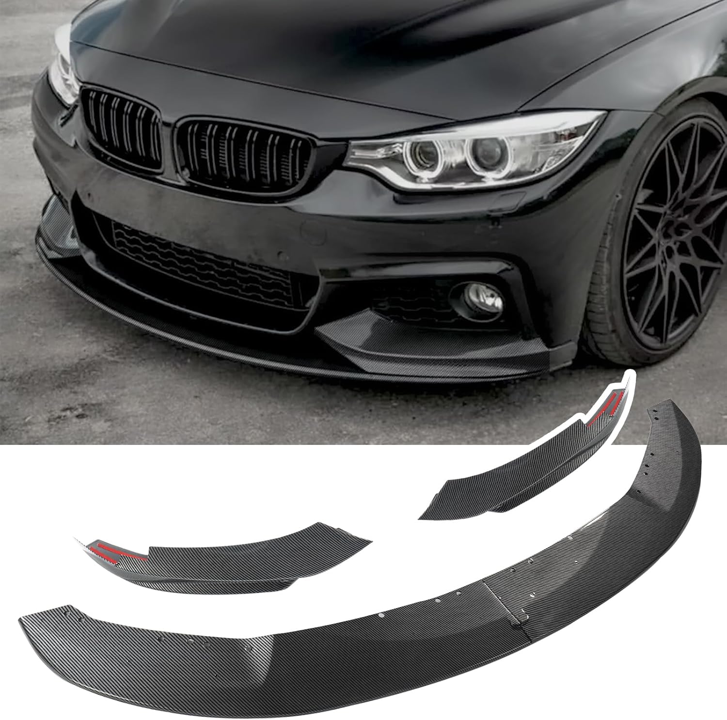 Front Lip Compatible with BMW 4-Series F32 F33 F36 2014-2020 Carbon Fiber Printing