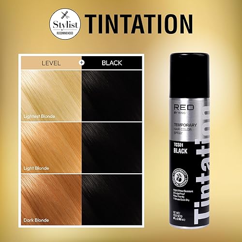 Miniatura 3 de KISS Tintation - Aerosol para dar coloración temporal al cabello (TCS01- - Negro)