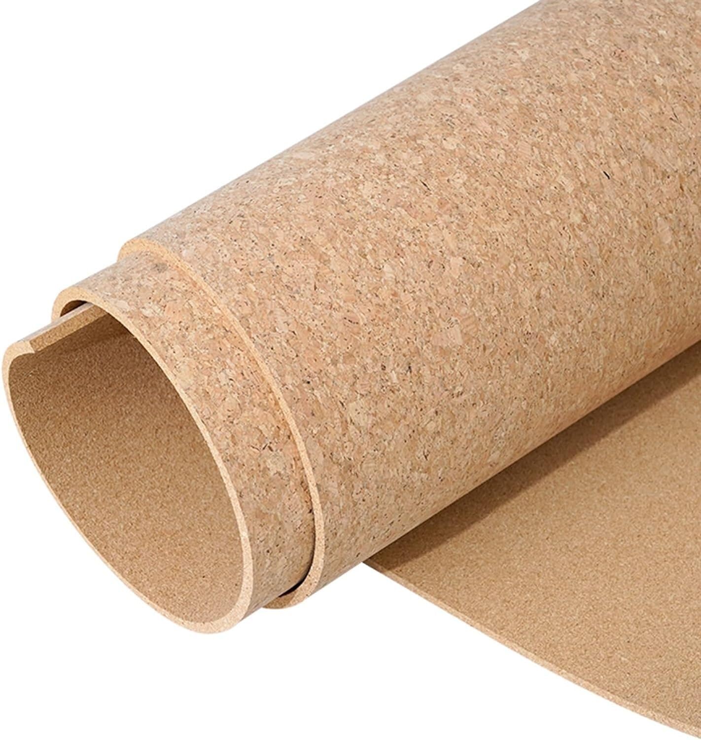 Rouleau de feuille de liège auto-adhésive pour décoration de la maison et loisirs créatifs 122 x 82 x 0,8 cm, respectueux de l'environnement et facile à découper, parfait pour les tableaux