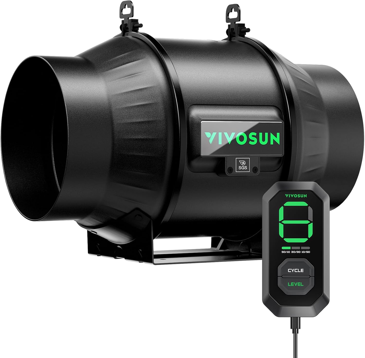 VIVOSUN T6 6" Inline Fan &Speed Controller, AeroZesh Ventilation Fan with 408 CFM EC Motor for Moisture Prevention During Snowstorm, Ideal for Winter Ventilation, Maintain Airflow During Snowy Day