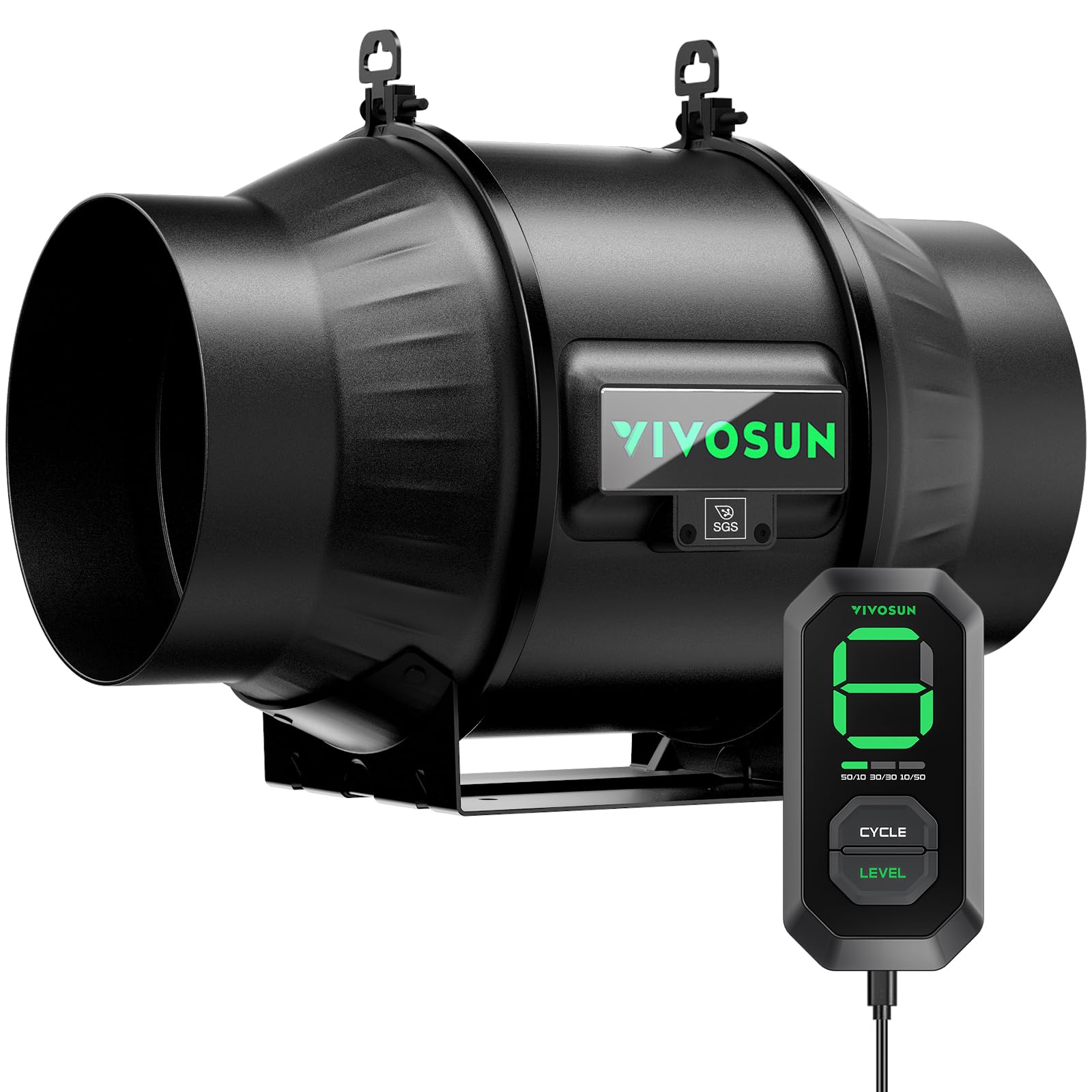 VIVOSUN AeroZesh T6 6-inch Inline Duct Fan with E12 Speed Controller