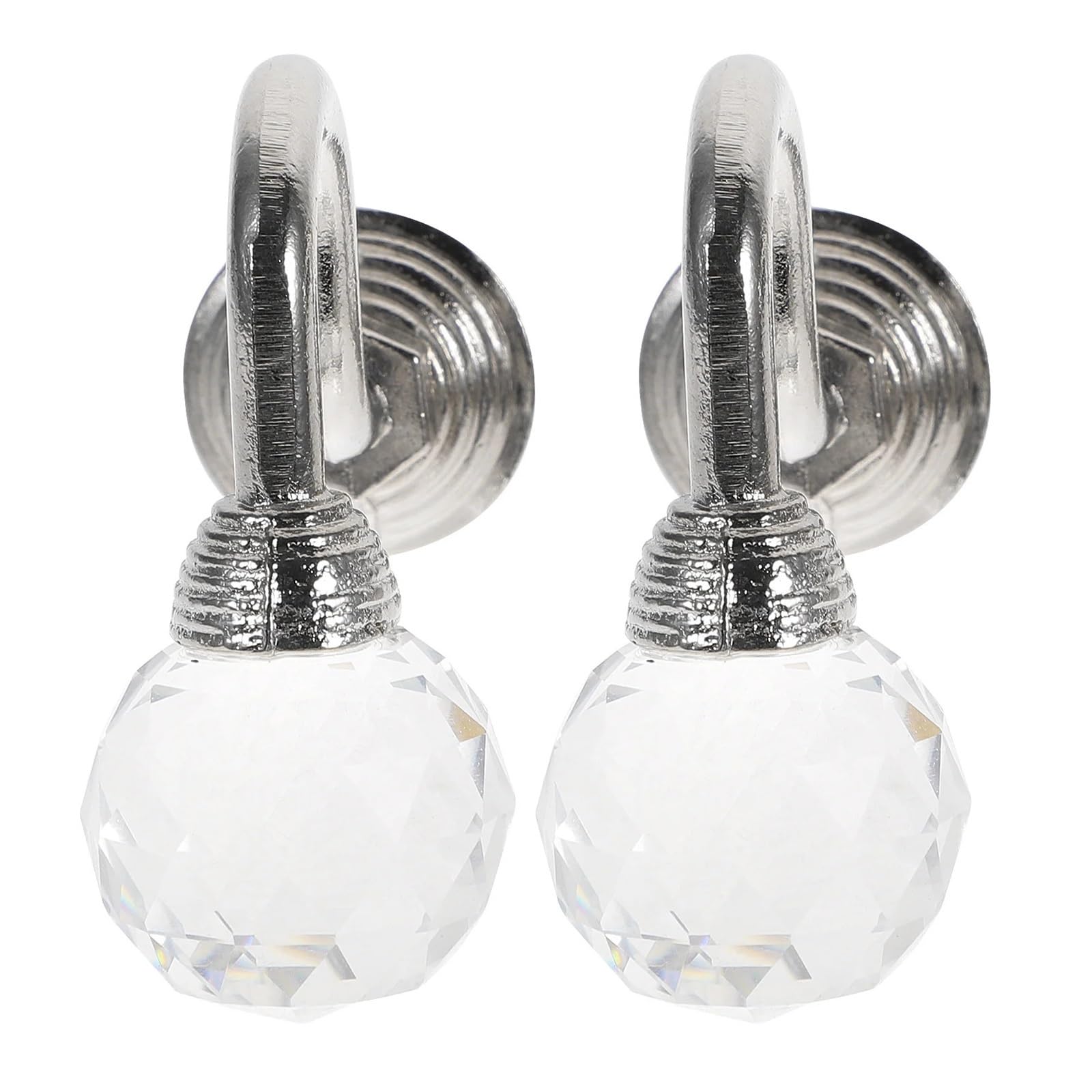 Curtain Holdbacks 4pcs Clear Crystal Curtain Holdback Hooks Silver Wall Mount Tassel Hook Coat Hanger Easy Install Home Decor