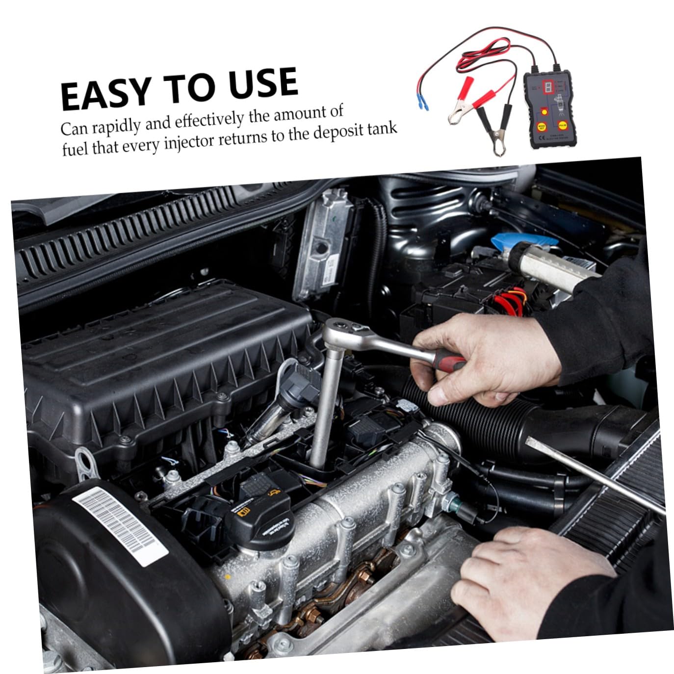 iplusmile Tester per Iniettori di Carburante per Automobili Leggero Misurazione del Flusso di Ritorno in Plastico e Rame per Riparazione Automobilistica