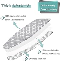 Vista 3 de Funda para tabla de planchar y almohadilla de tamaño estándar de 15 x 54 pulgadas, resistente a las quemaduras y las manchas con borde elástico