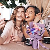 Vista 7 de Forever Roses Bouquet - Ramo de rosas preservadas hechas a mano, regalo para mujeres, dura de 1 a 3 años, perfecto para San Valentín, mamá