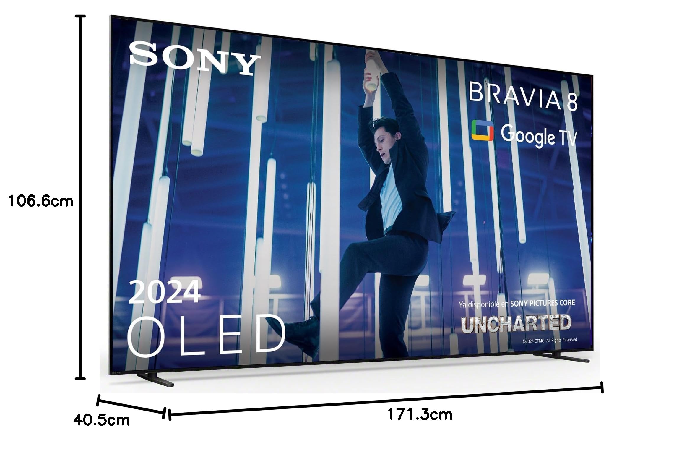 Sony BRAVIA 8 OLED 77" – Televisor 4K HDR con Dolby Vision Atmos, IMAX Enhanced y Procesador Cognitive XR, Google TV, 120Hz, Ideal para Cine y Gaming con PS5 – Negro