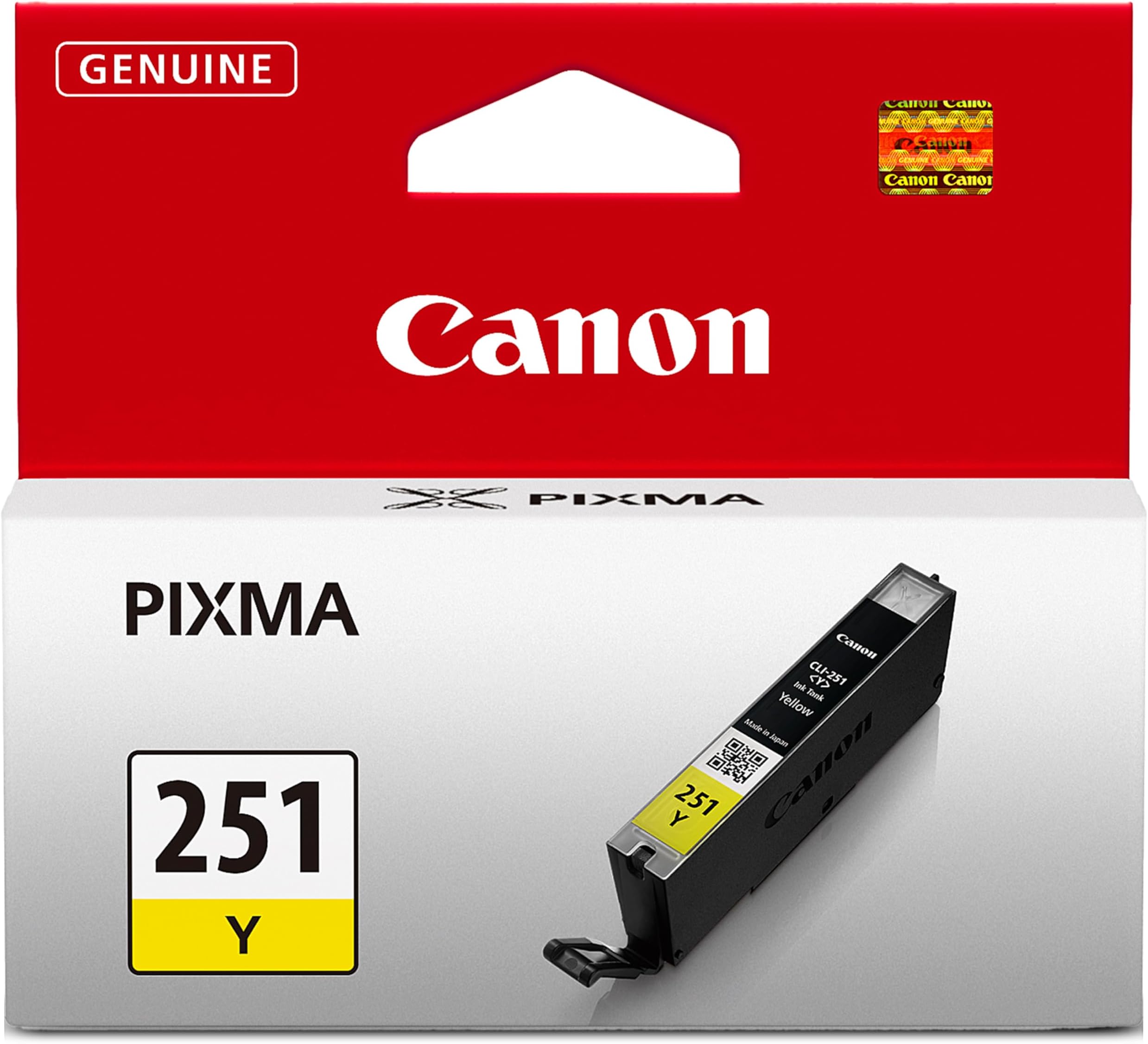 Canon CLI-251 Genuine Yellow Ink Tank, Compatible with MG6320, IP7220 & MG5420, MX922, MG5520, MG6420, MG7120, iX6820, iP8720, MG7520, MG6620, and MG5620 Printers