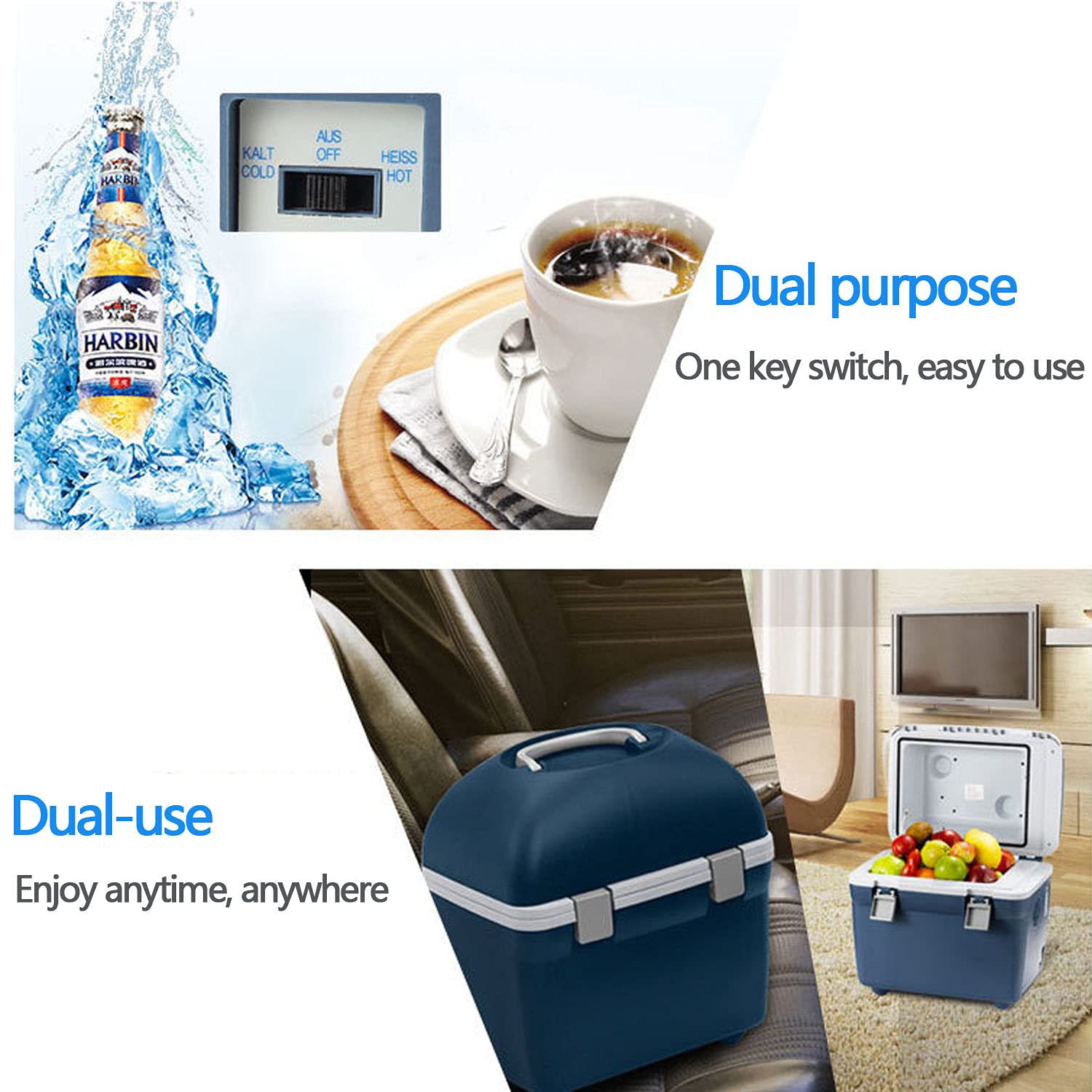 Zxqiang Car Refrigerator,2 in 1 Mini Fridge Cooler and Warmer
