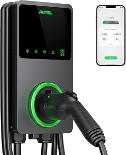 Autel MaxiCharger Home Smart Electric Vehicle (EV) Charger, 40 Amp Level 2 Wi-Fi and Bluetooth Enabled EVSE, Indoor/Outdoor Car Charging Station, with in-Body Holster and 25-Foot Cable（14-50 Plug）