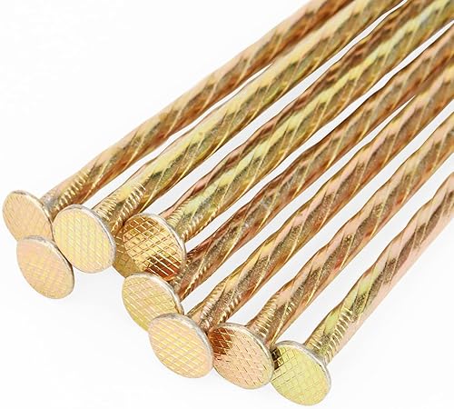 Miniatura 4 de SOUJAP Paquete de 200 picos galvanizados de metal de 6 pulgadas, picos de borde de paisaje en espiral para barrera de malezas, madera