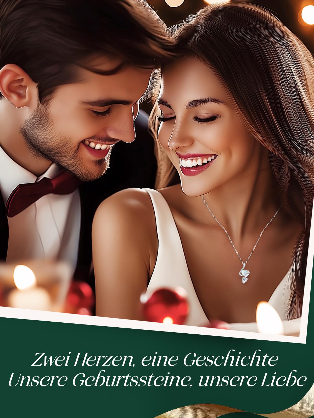 LOUISA SECRET Opal Halskette Unendlichkeits-Doppelherz Halskette 925 Silber | 925 Sterling Silber Kette Damen Brithday Schmuck Geschenk Valentinstag Weihnachtstag Geschenk für Sie Frauen Freundin mama