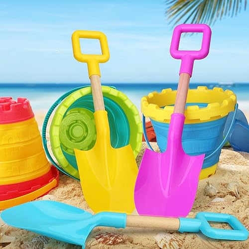 Miniatura 7 de Juguetes de arena de playa, palas de 16 pulgadas para niños y adultos, pala de pala de 16 pulgadas, herramientas de jardinería, kit de caja de