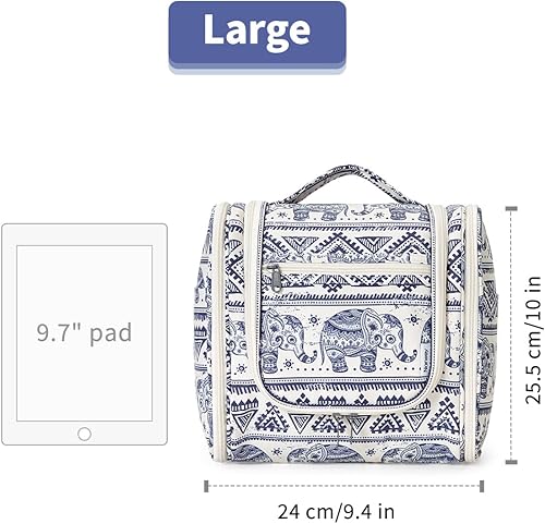 Miniatura 7 de Narwey Neceser de viaje colgante organizador de maquillaje cosmético para mujeres y hombres, B-elefante