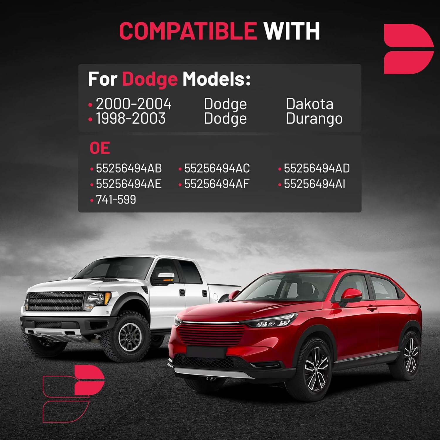 BDFHYK 741-599 Power Window Regulator with Motor Rear Right for 2000 2001 2002 2003 2004 Dodge Dakota, 1998 1999 2000 2001 2002 2003 Dodge Durango 00 01 02 03