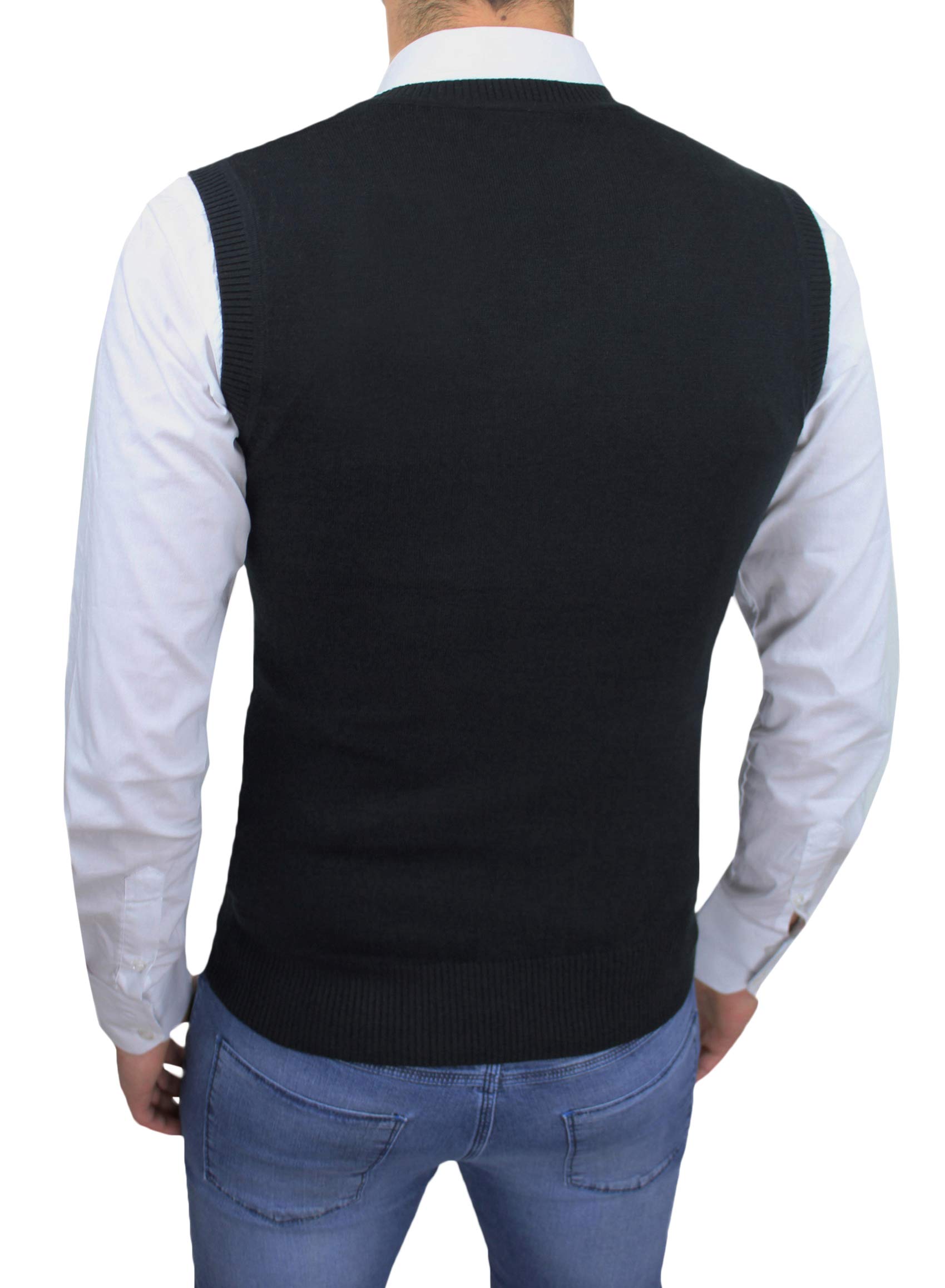 Evoga Gilet Smanicato Uomo Slim Fit Casual Elegante Corpetto Maglia Cardigan Bottoni