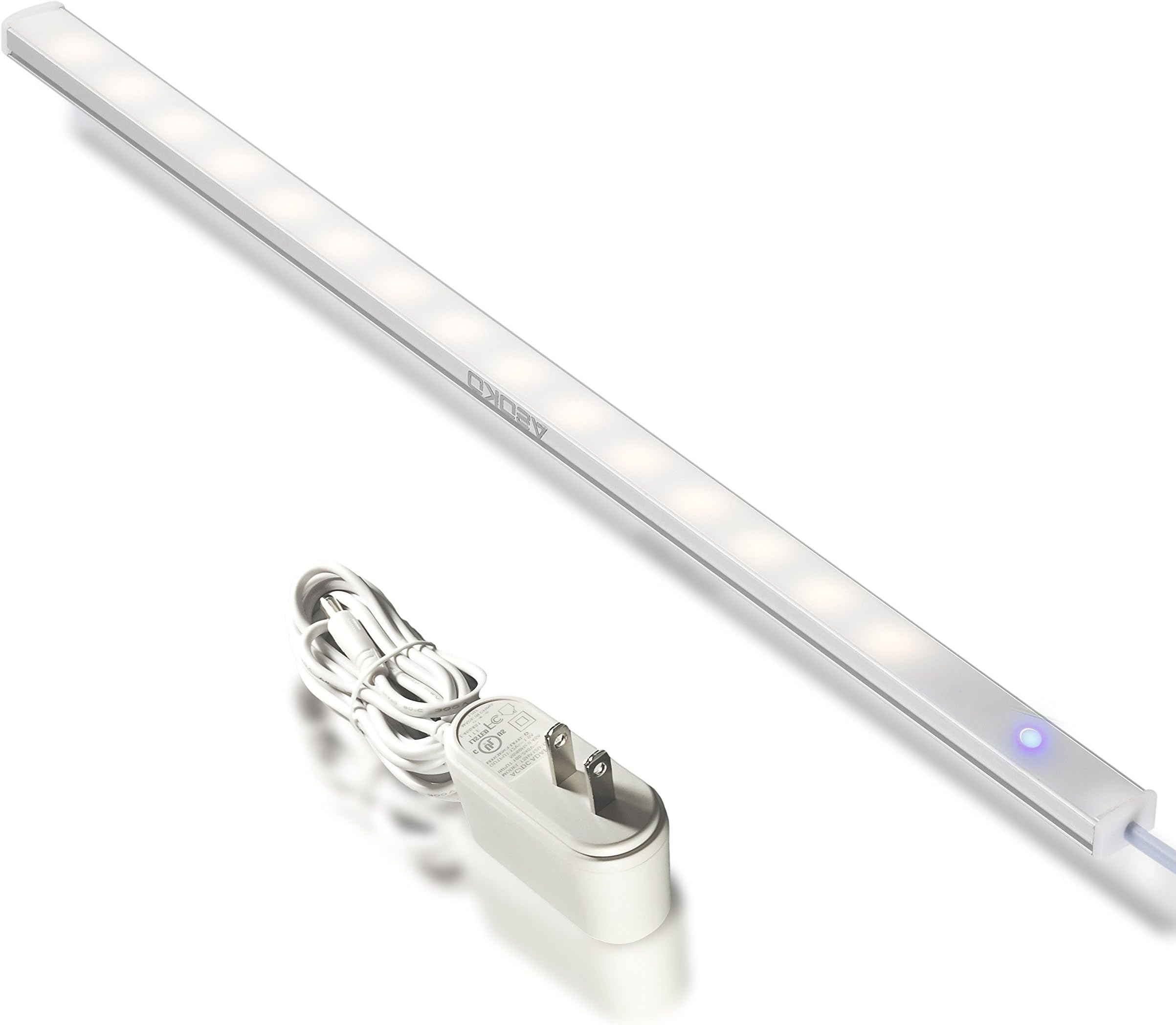 ASOKO LED Under Cabinet Lighting Dimmable,12 Inch Wired Led Counter Light Bar, Daylight White 4000K, LED Cabinet Light for Kitchen Closet Bookcase Shelf, DC12V