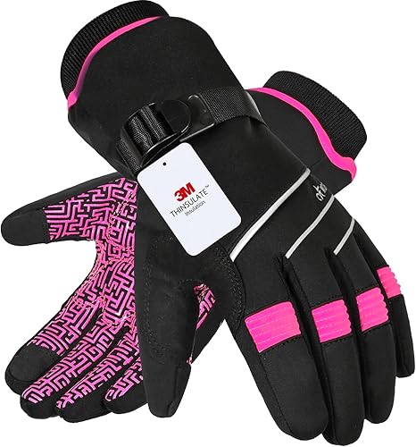 Moreok - Guantes de invierno impermeables y resistentes al viento para hombres y mujeres, guantes térmicos con Thinsulate 3M de -30F para esquí,