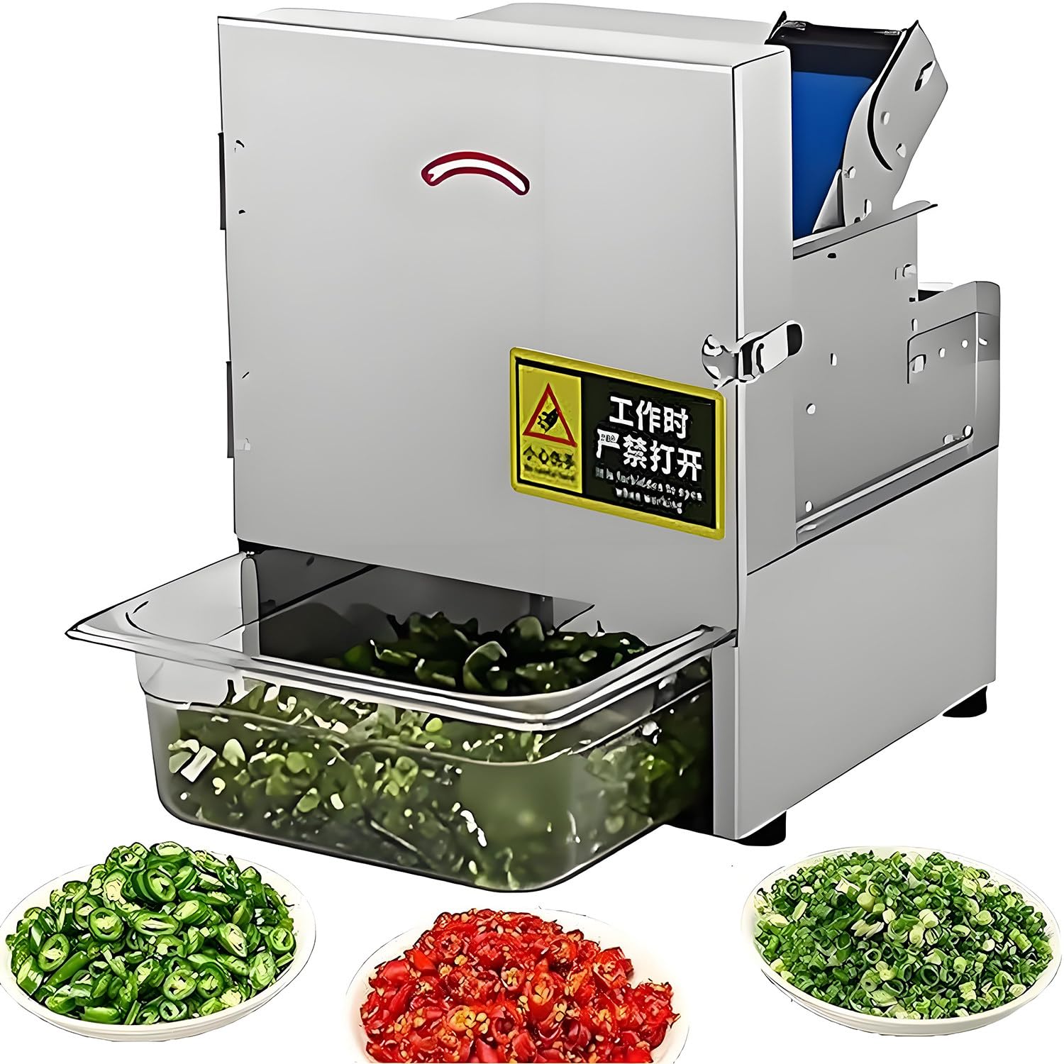 GYKOZY Commercial Automatic Scallion Chopper, Food Chopper Machine, Green Onion Peppers Cut Into Circles Machine, Electric Pepper Slicer Cutters Machine