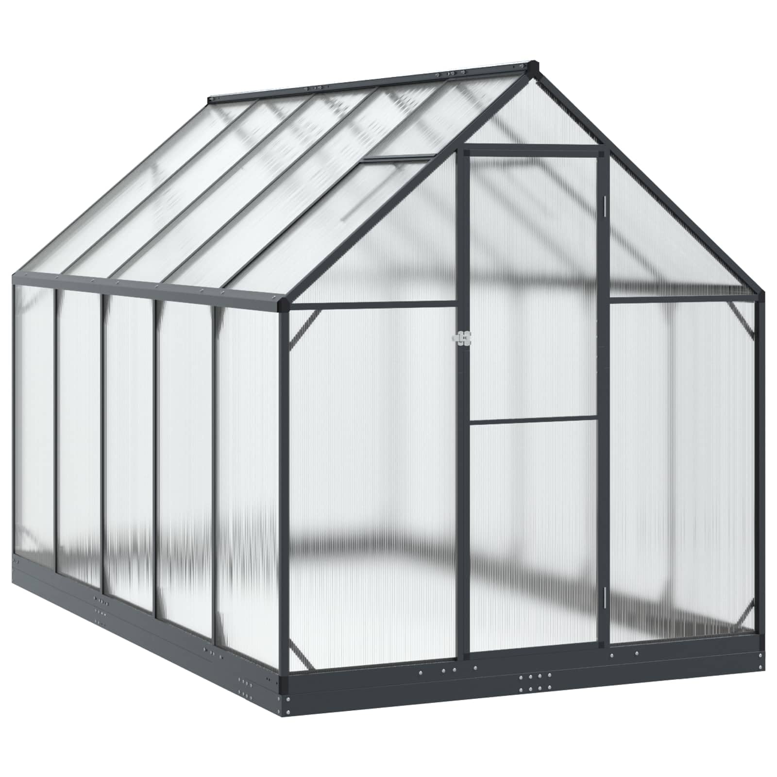 Aluminiowa szklarnia ogrodowa ocynkowana 183,5 x 303,5 x 207 cm | Regulowana wysokość, przenośna, odporna na warunki atmosferyczne, montaż 3-osobowy, kształt