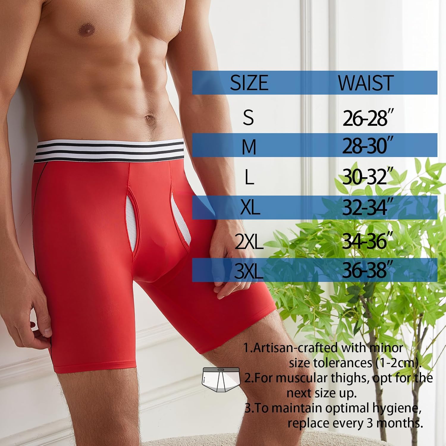 Mens Nylon Boxer Briefs - Moisture Wicking Underwear for Men, Mens Briefs Boxers No Ride Up, Athletic 3 Pack - Image 6