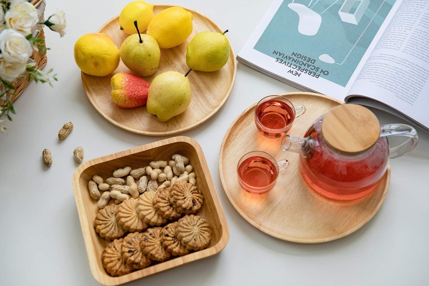 Bеѕt Dеаl Wooden Serving Bowl,Unique Dish Bowl,Wood Salad,Pasta,Fruit,Dessert,Cereal,Rice Bowl, Wood Hand-Carved Bowl,Decorative Bowl Gift 7